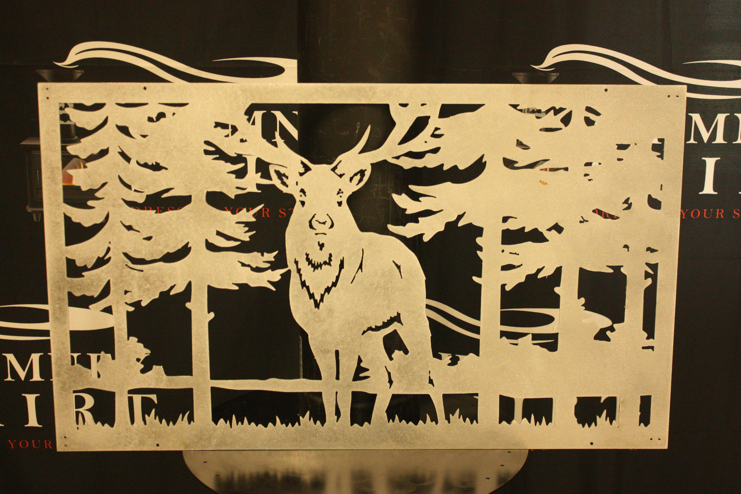Deer Facing Head On Chimney Skirt